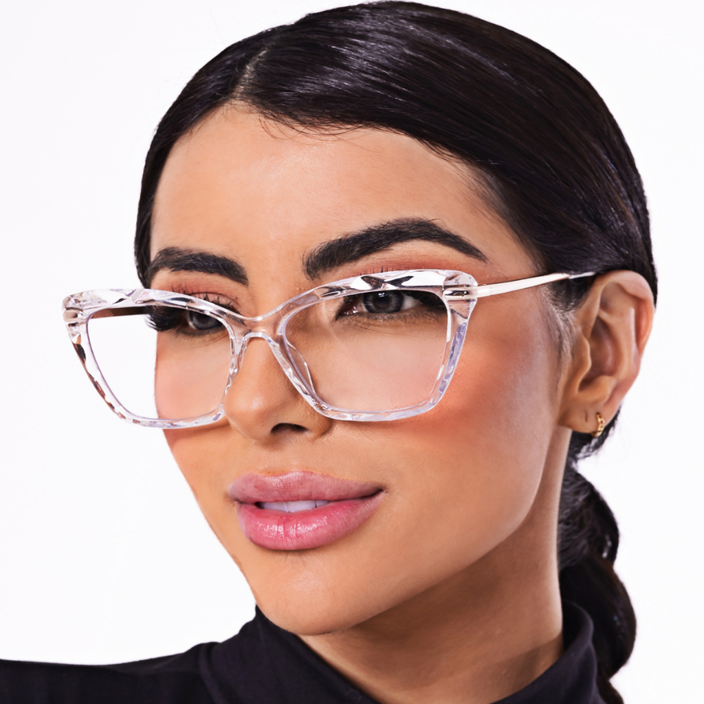 Armação óculos de para grau feminina transparente Diamante Sem Grau