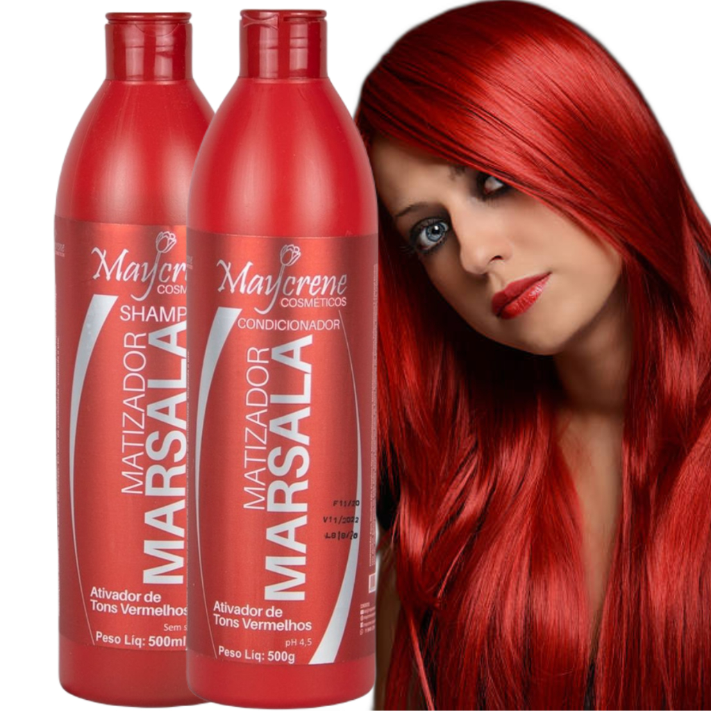 Kit Shampoo Condicionador Marsala Matizador Cabelo Vermelho | Shopee Brasil