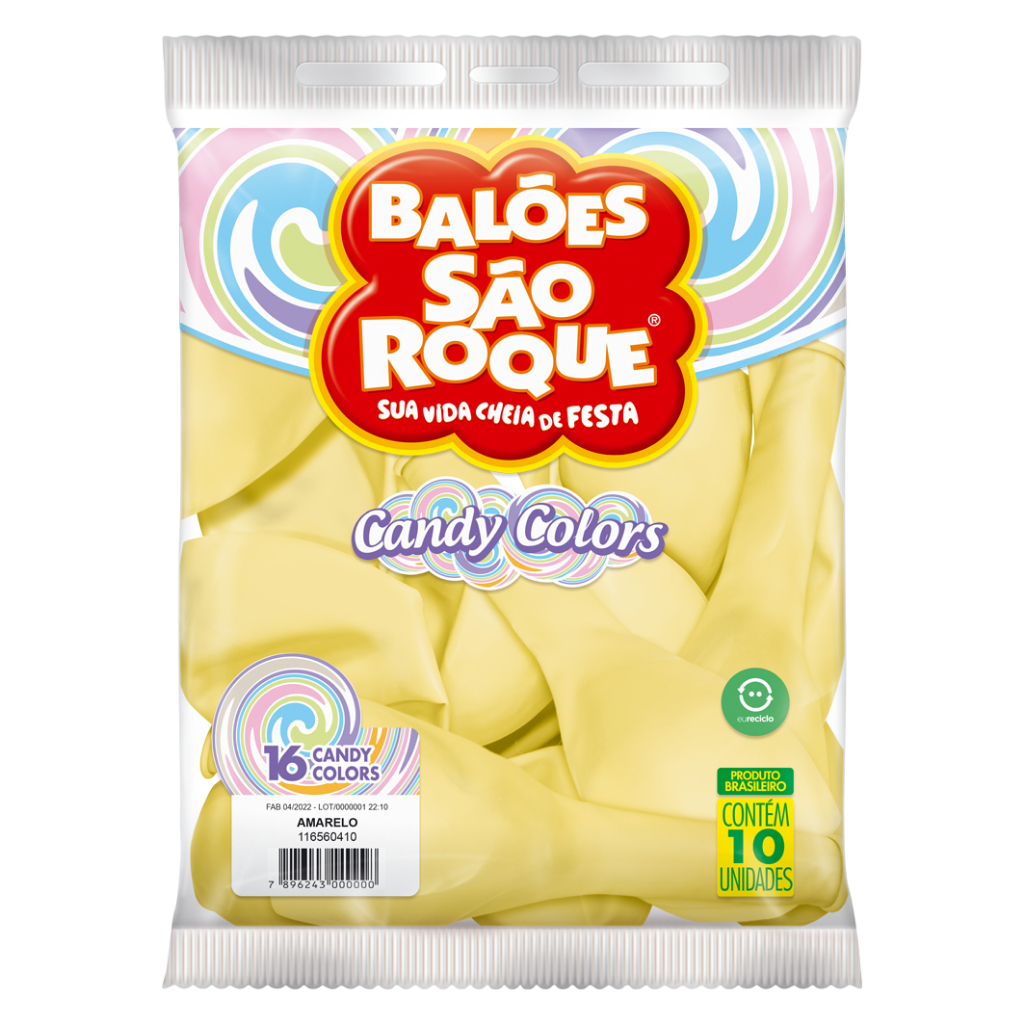 Balão Candy Colors Nº 16 Tons Pastéis e com Várias Cores pacote com 10 ...