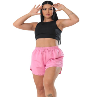 Shorts Feminino Tac Tel Caminhada Praia Academia Lazer Seca Rápido