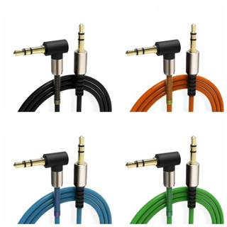 Cabo Áudio Auxiliar P2 3.5mm 90° Anti Nó com mola Resistente