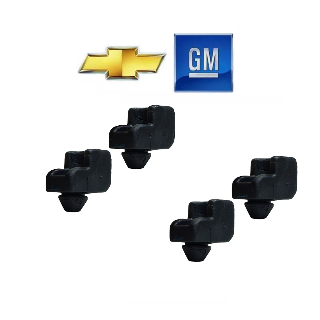Kit Batente Coxim Lateral Capô Gm Opala Chevette Kadett D10 4 Peças