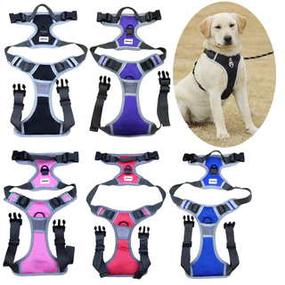 Peitoral Coleira Reforçada Resistente Cachorro Pet Grande Médio Porte Regulagem Ajuste Colete para Passeio Cão LR-0190