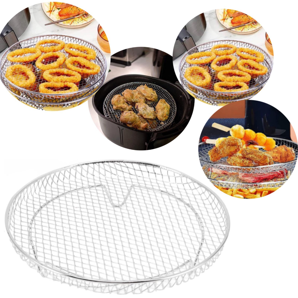 (PROMOÇÃO) Suporte Para Fritadeira Air Fryer Grelha Aço Inox