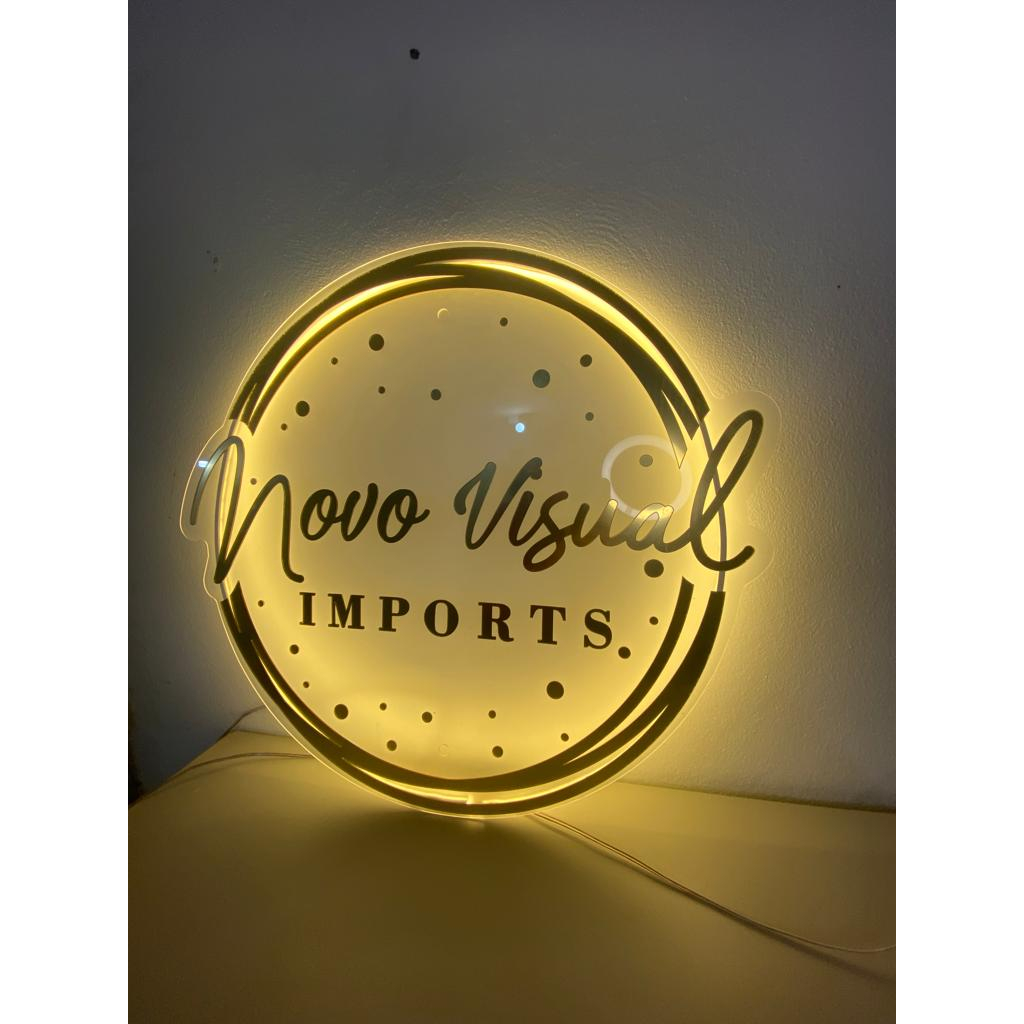 Logo em Acrílico sobre Acrílico com Retroiluminação em Neon Led 50x50 ...