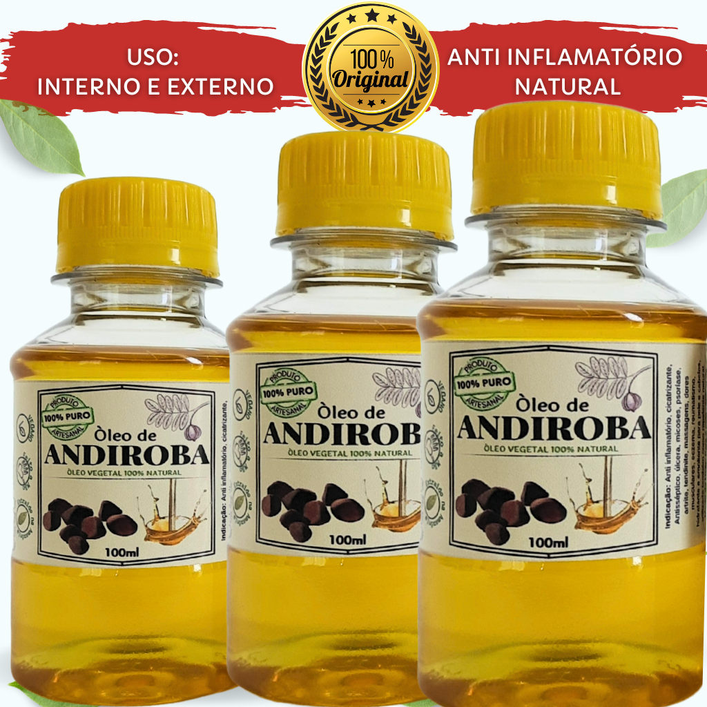 100ml Óleo De Andiroba Da Amazônia 100 Puro Uso Interno E Externo