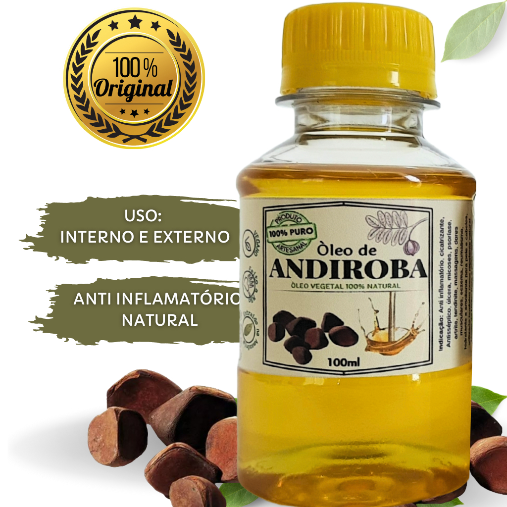 100ml Óleo De Andiroba Da Amazônia 100 Puro Uso Interno E Externo 