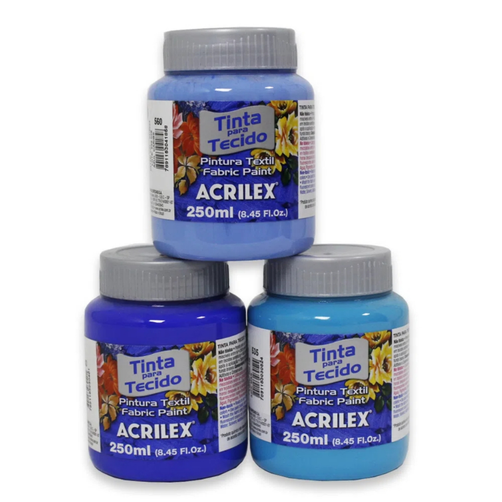 Tinta para Tecido Acrilex Cores Frias 250 Ml | Shopee Brasil