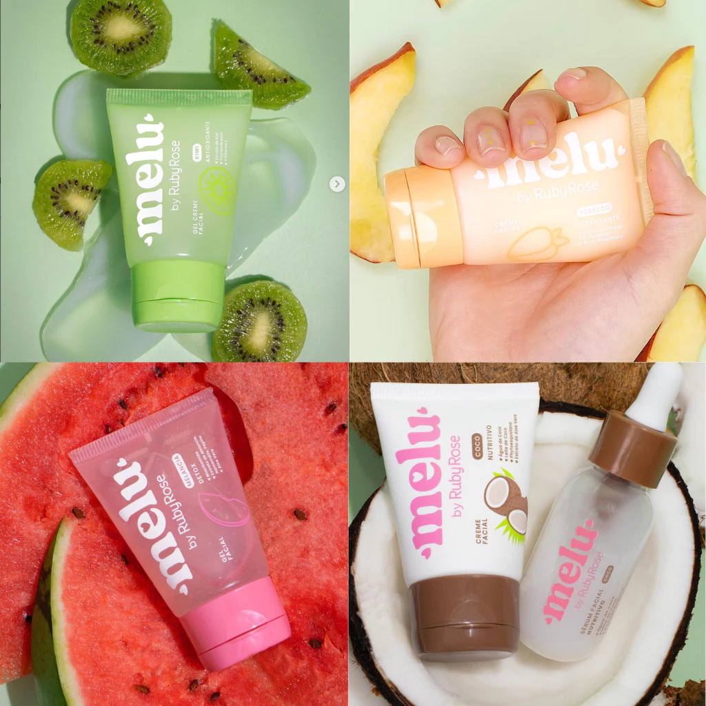 Gel e Creme Facial 40G Lançamento Melu by Ruby Rose