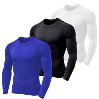 Kit Com 3 Camisetas Térmicas Proteção UV 50 De Manga Comprida