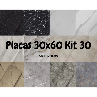 Kit 30 Painel Placa Vinílico Adesivo Autocolante Mármore Madeira 30 x 60cm