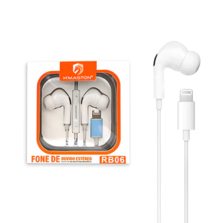 Fone de Ouvido IOS Iphone Som Estéreo HMaston RB-06 c/ Mic