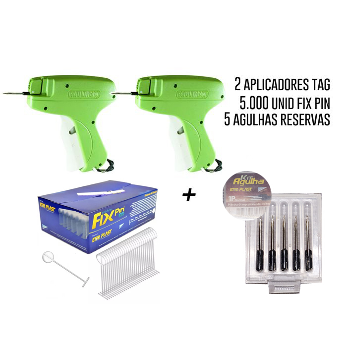 Pistola Para Colocar Tags + 5.000 Fixpin + 5 Agulhas Reservas Compre ...