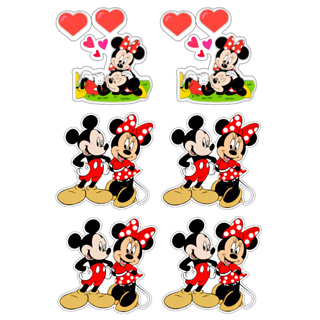 Adesivos Minnie e Mickey Cartela com várias imagens e tamanhos variados á prova d