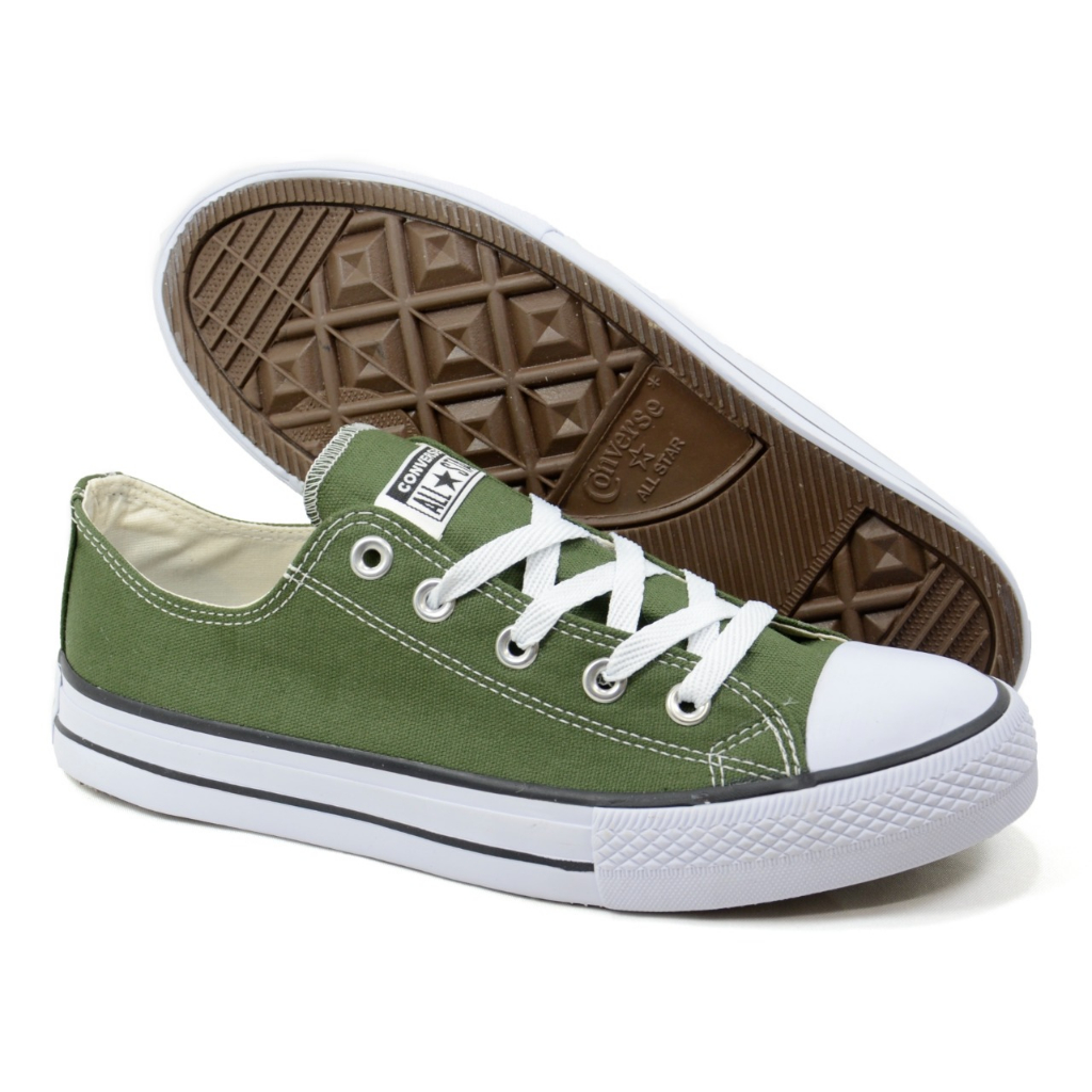 Tênis Cano Curto Tradicional All Star CONVERSE - Verde Militar - Envio Imediato - Unissex