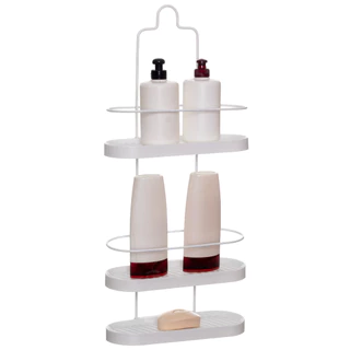 Porta Shampoo Triplo Wave Para Banheiro Metaltru