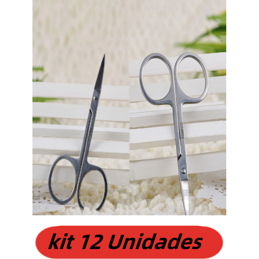 Kit 12 Un Tesoura Para Manicure - Sobrancelha