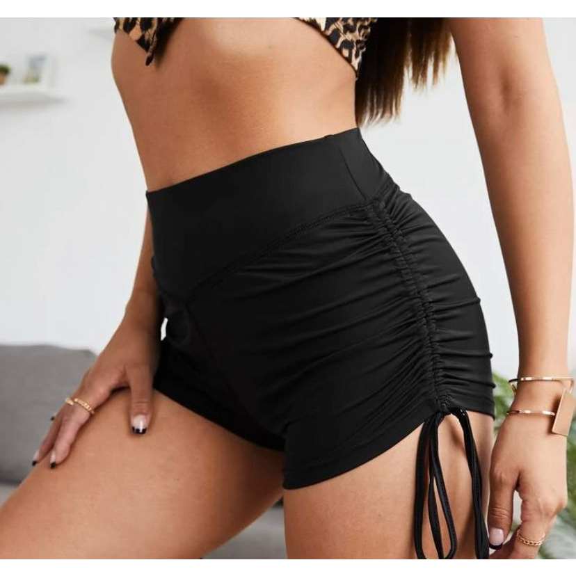 Short De Academia Liso E Estampa Cordinha Suplex Treino Academia Fitness
