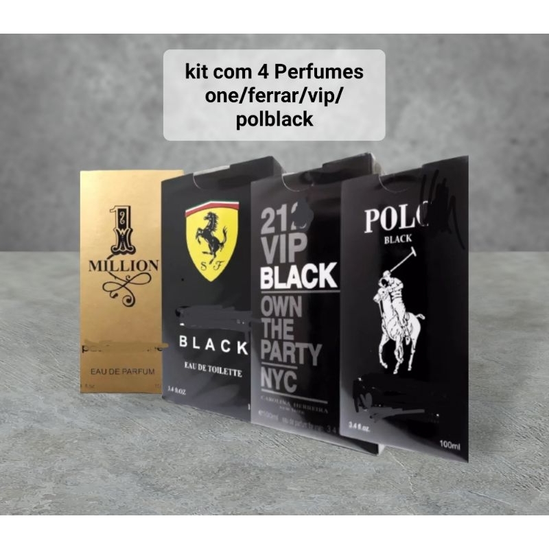 kit 4 Perfumes Masculino Black - Base Óleo Lacrados