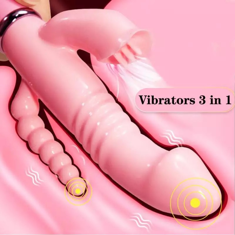 Vibrador Recarregável PontoG e de Clitóris 3 em 1 G Spot Estimulador Anal Vagina 12 modos de Vibração ZDB-09