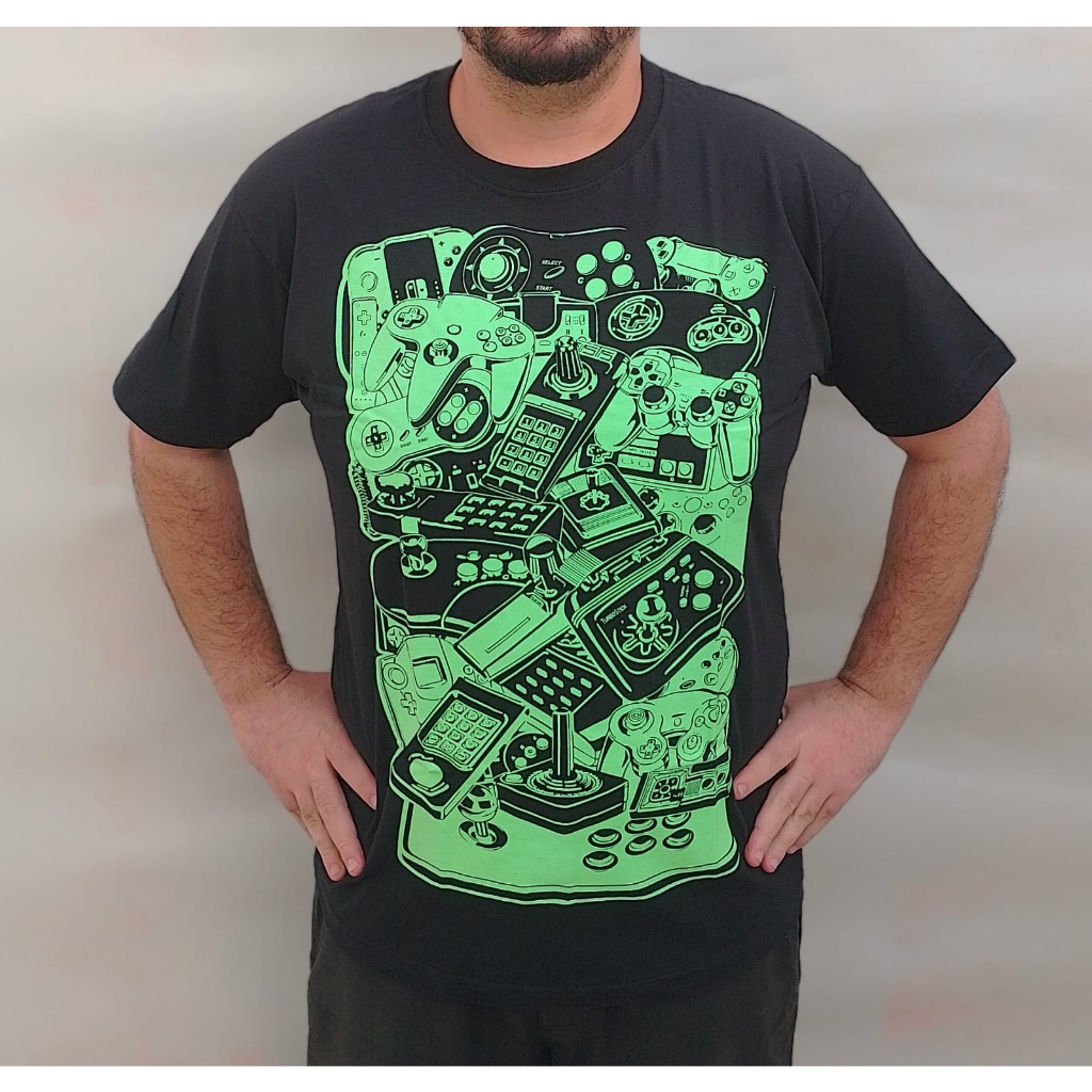 Camiseta Unissex Controles Neon Brilha No Escuro | Shopee Brasil