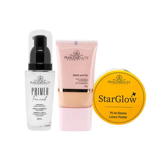 Kit Base Matte + Pó+Primer PH0160 da PhálleBeauty