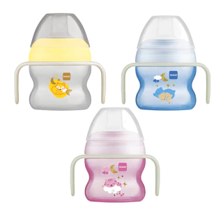 Copo de transição 4+ meses com alças brilha no escuro 150ml neon starter cup night MAM bebê