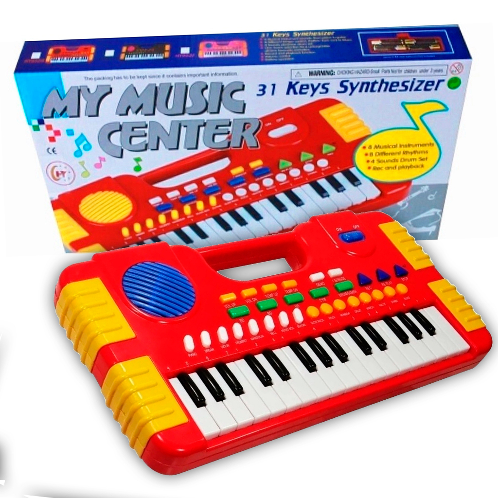 Piano Infantil 31 Teclas Vários Sons Vermelho MyMusic Center em Promoção na  Americanas
