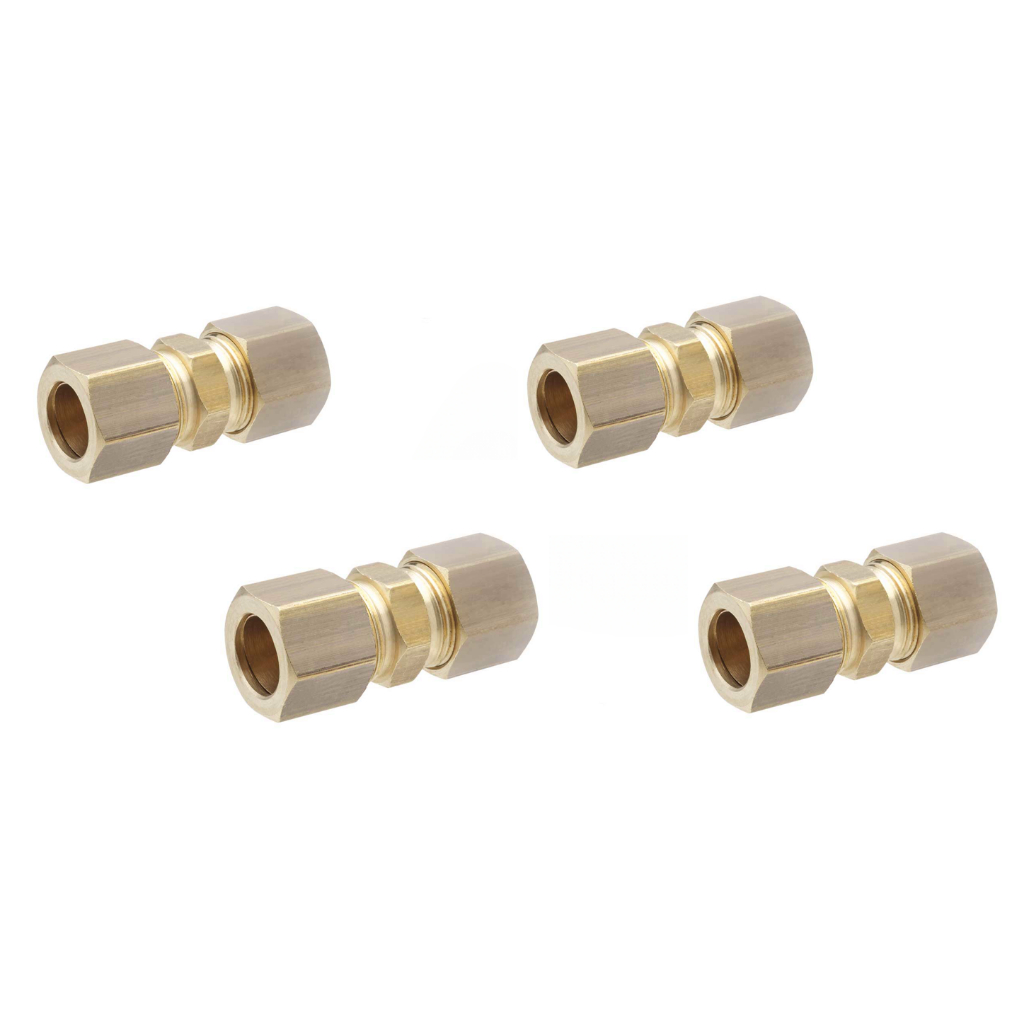 Kit União Emenda Porca Anilha Compressão Tubo 8mm C/ 4 Peças