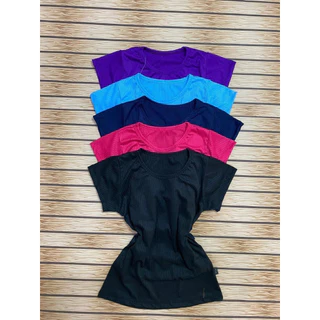kit 10 Blusa T-Shirt feminina malha canelada