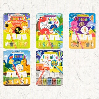 Coleção Mais Cor e Diversão Livro para Colorir com 5 Brinquedos em Miniatura