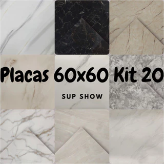 Kit 20 Painel Placa Adesivo Vinilico Autocolante Mármore 60x60cm