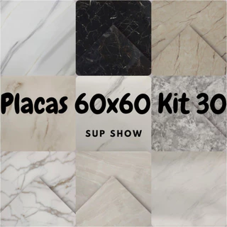 Kit 30 Painel Placa Adesivo Vinilico Autocolante Mármore 60x60cm