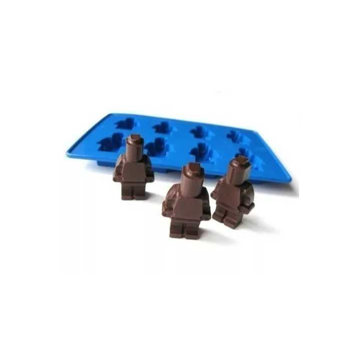 FORMA EM SILICONE BONECOS DE LEGO - FORMA SILICONE PARA GELO CHOCOLATE CULINÁRIA E ARTESANATO EM GE