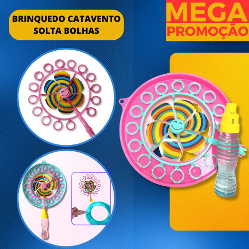 Brinquedo Catavento Solta Bolhas De Sabão - Infantil Para Crianças ...