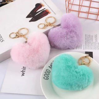 Kit 12 Chaveiro De Pelúcia Com Pingente De Coração Fofa Chaveiro Pompom em Oferta na Shopee