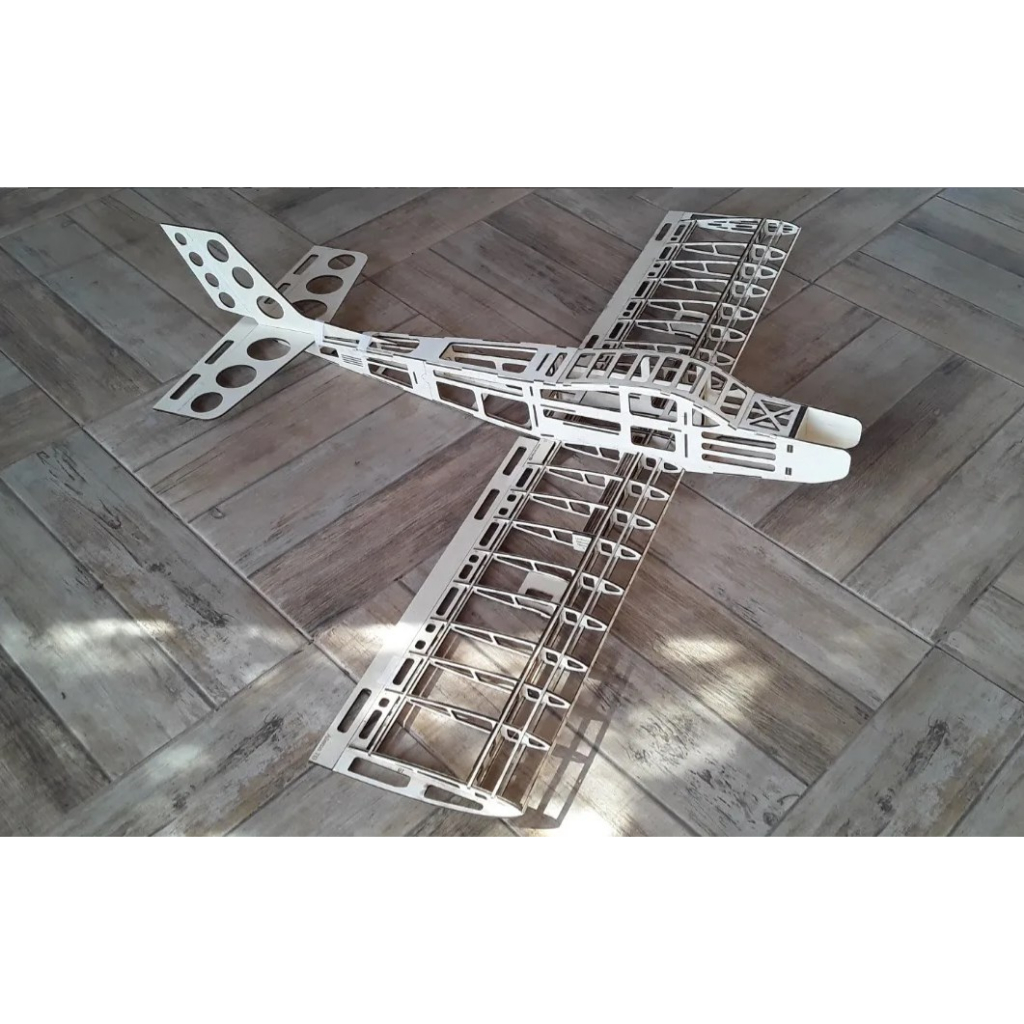 Kit Avião Aeromodelo Trainner Tiger Asa Baixa 1450mm para Montar