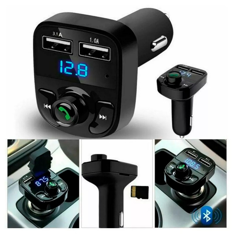 Adaptador Bluetooth Carro Carregador Usb Transmiss O Veicular Ref