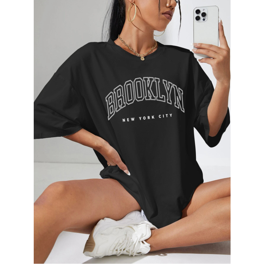 Female T-shirt Y2k Vintage T-shirt Street Goth T-shirt Harajuku Black Women  Short Sleeve T Tops Bratz Print Roupas Femininas