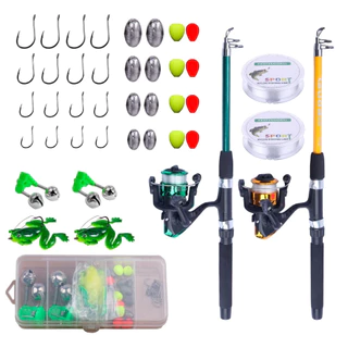 Kit de Pesca Completo 2 Varas 2 Molinete e Acessórios