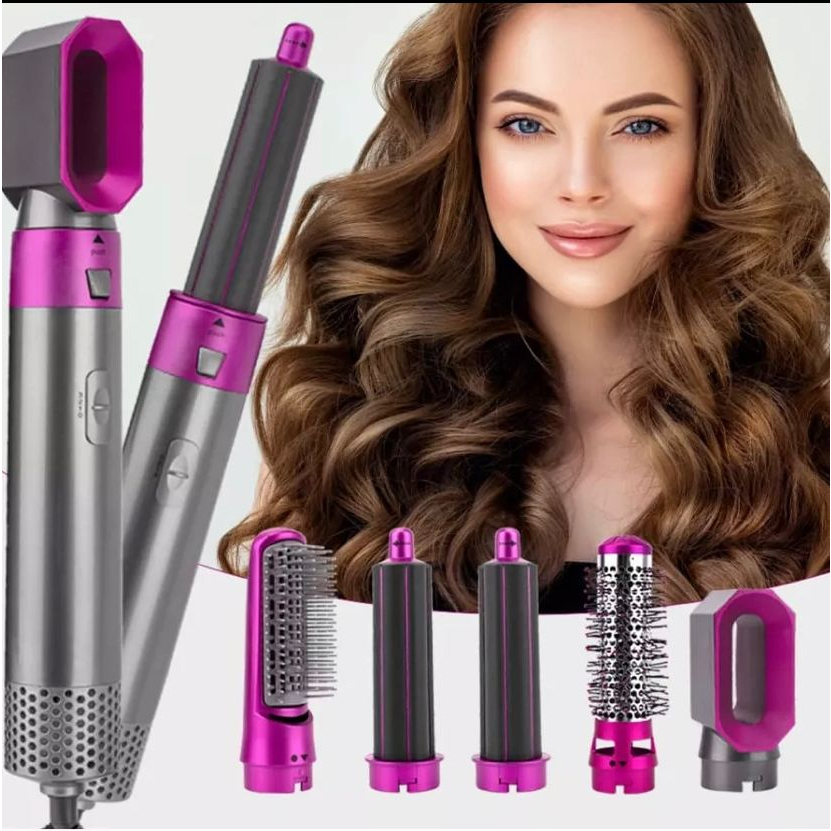 Escova De Ar Quente Secador 5 em 1 Modelador , Alisador | Shopee Brasil