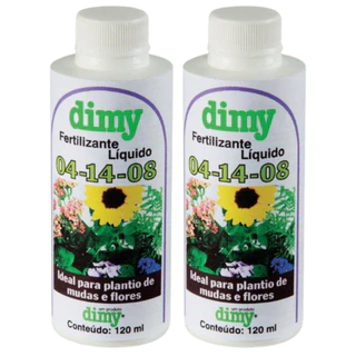 Kit 2 Fertilizante Mineral 04-14-08 Concentrado 120ml - Dimy