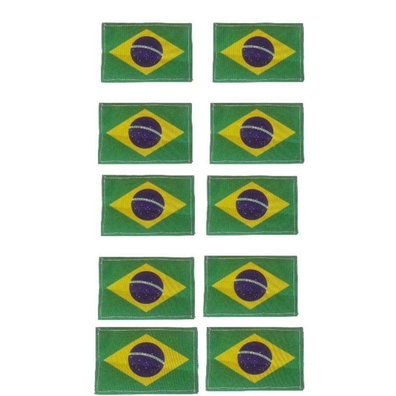 Bandeira do Brasil kit10 patch com velcro super forte