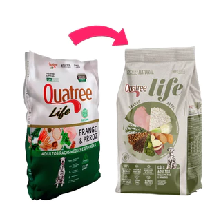 Ração Quatree Life Adultos Raças Médias e Grandes Frango e Arroz - 15 Kg - Granvita