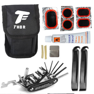 kit reparo Manutenção Remendos Pneus Bike Bolsa + chaves R-50