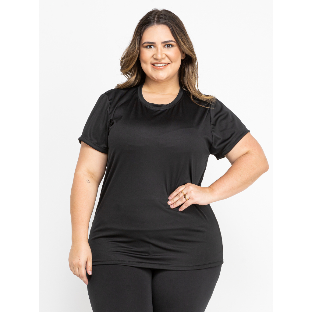 Camiseta Plus Size Feminina Dry Fit | Shopee Brasil
