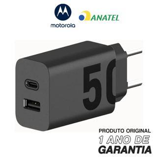 Carregador Portátil De Parede Motorola Turbo Power Duplo 50w Sem Cabo