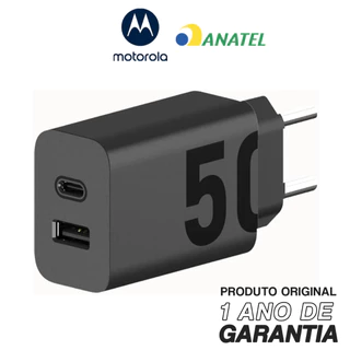 Carregador Portátil De Parede Motorola Turbo Power Duplo 50w Sem Cabo