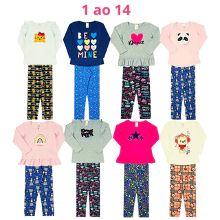 Kit 4 Peças Conjunto Infantil Menina Feminino Meia Estação Frio Inverno