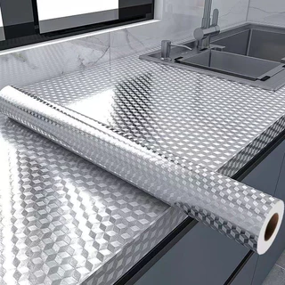 Adesivo ALUMINIO de cozinha Resistente a Agua/Óleo/Fogo MEDIDAS *LEIA A DESCRIÇÃO*